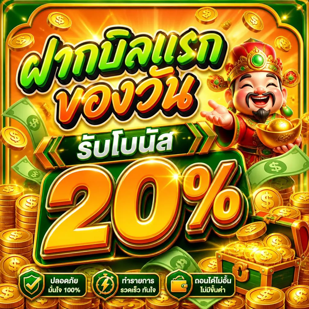 โปรโมชั่น ฝากบิลแรกของวัน รับโบนัส 20%